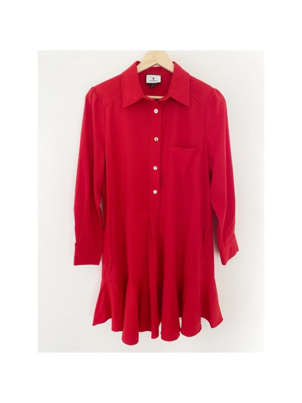 Tuckernuck Callahan Long Sleeve Collared Dress Red